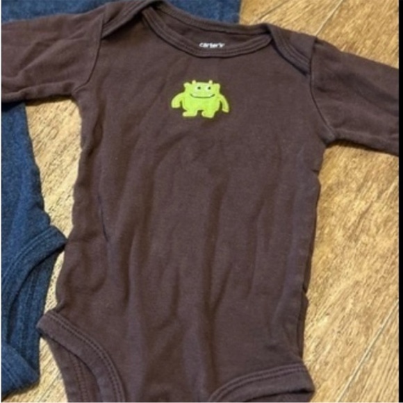 FOUR Carter’s bodysuits long sleeve top mommy’s little man monkey long sleeve - Picture 6 of 7